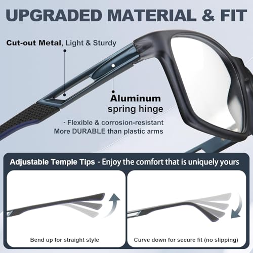CARA OPTICAL CARA Progressive Multifocus Reading Glasses for Men No-Line Blue Light Blocking Computer Readers With Aluminum Temples, 2.50x - Image 4