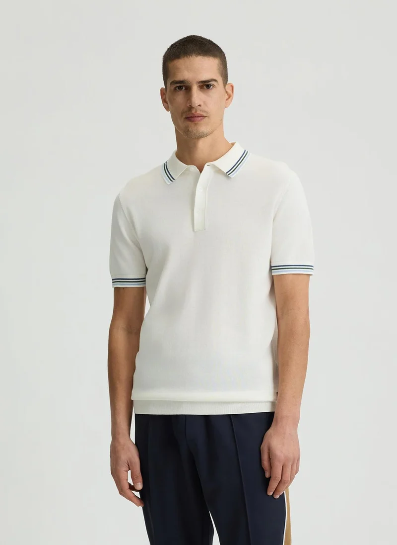 Liu Jo White Knit Polo Shirt