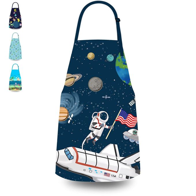 DEABOLAR Kids Apron for Boys, Unisex Apron With Adjustable Neck strap, Kitchen Bib Apron for Cooking Painting Baking - Image 1