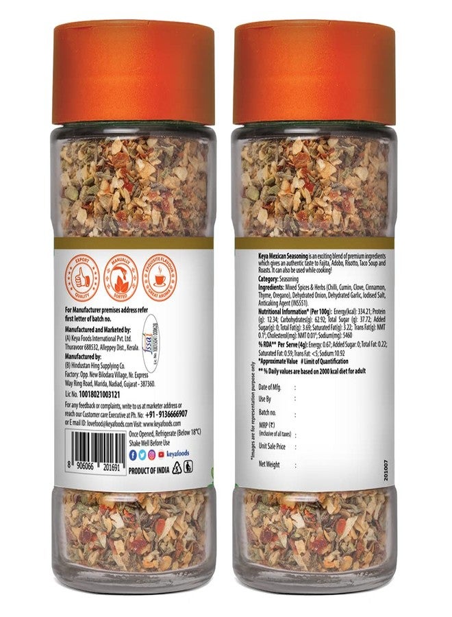 Keya Mexican Seasoning I Natural & Healthy Spice Blend for Pizza, Pasta| Glass Bottle | Premium Herbs and Spices I No Preservatives | 50gm, Pack 2 - Image 3