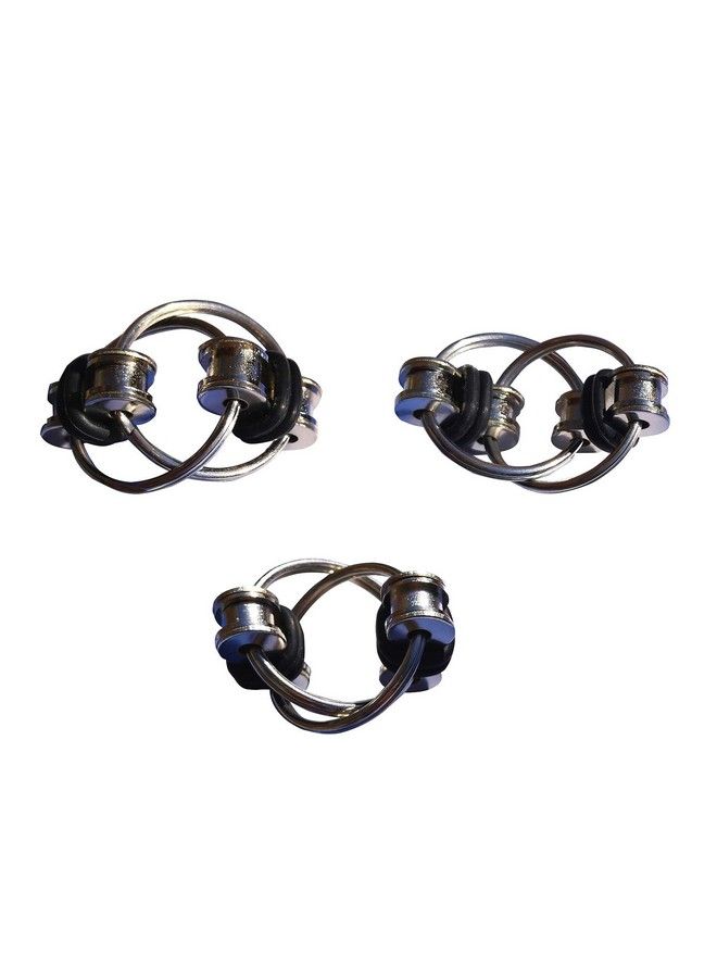 oxe Fidget Toysstress Relief And Anti Anxiety Toys For Kids And Adultsflippy Chain (2 Black+2 Blue) - Image 3