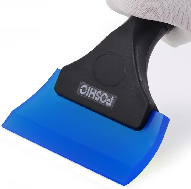 FOSHIO Small Squeegee with 5 Inch Dark Blue Rubber Blade Mini Wiper Window Tinting Tools for Mirror Glass Window Cleaner with Non-Slip Handle, 2 Pack - Image 4