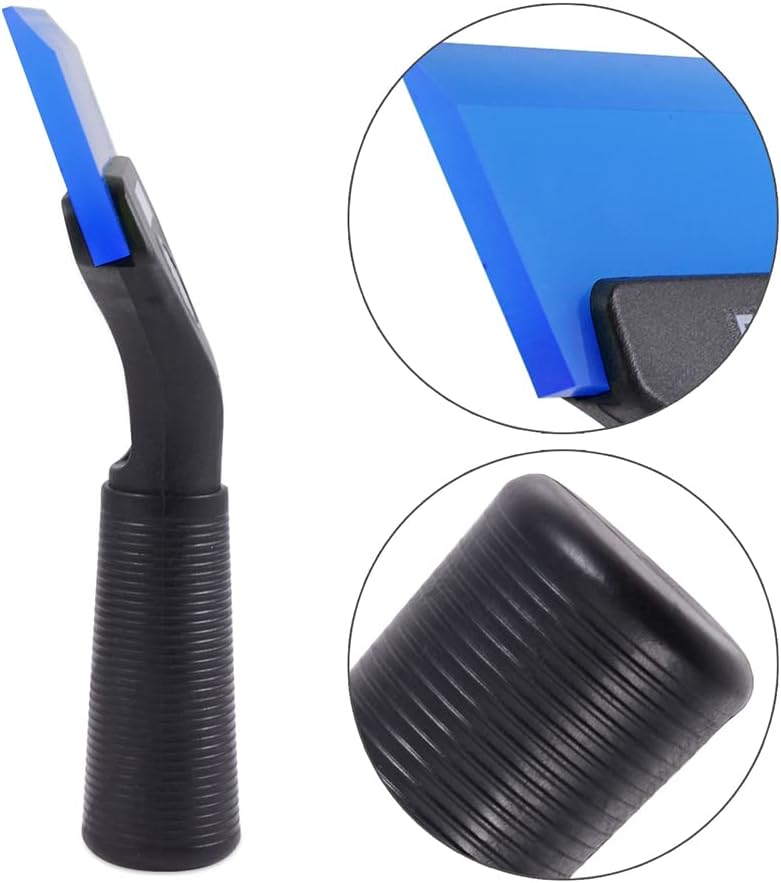 FOSHIO Small Squeegee with 5 Inch Dark Blue Rubber Blade Mini Wiper Window Tinting Tools for Mirror Glass Window Cleaner with Non-Slip Handle, 2 Pack - Image 5