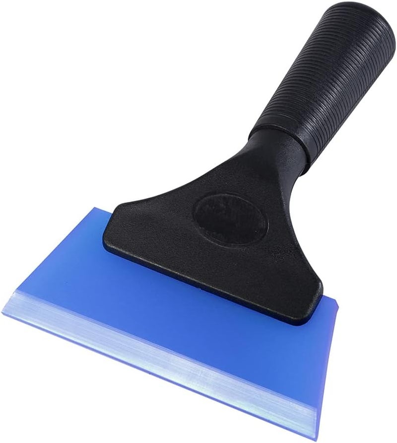 FOSHIO Small Squeegee with 5 Inch Dark Blue Rubber Blade Mini Wiper Window Tinting Tools for Mirror Glass Window Cleaner with Non-Slip Handle, 2 Pack - Image 2