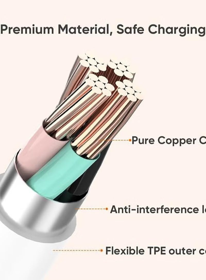 Vidvie Cable type-c VI-C510 Fast Charging and data transfer - 3.1amps 1 Meter - White - Image 3