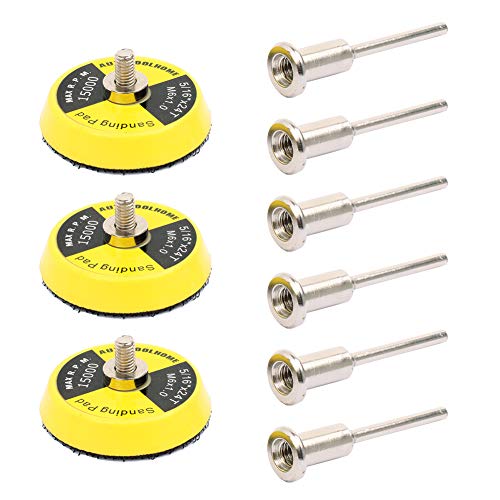 AUTOTOOLHOME 2 Inch Hook and Loop Sanding Pad with 1/8" Mandrel – Replacement Backing Pad for Sanding Discs, Drill & Rotary Tools Air Die Grinder Sander Polishing Pads 9 Pack - Image 1