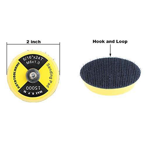 AUTOTOOLHOME 2 Inch Hook and Loop Sanding Pad with 1/8" Mandrel – Replacement Backing Pad for Sanding Discs, Drill & Rotary Tools Air Die Grinder Sander Polishing Pads 9 Pack - Image 5