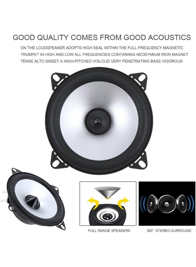 ePathChina 2pcs 4 Inch 60W 2 Way Car Coaxial Vehicle Door Auto Audio Music Stereo Full Range Frequency Hifi Speakers - Image 2