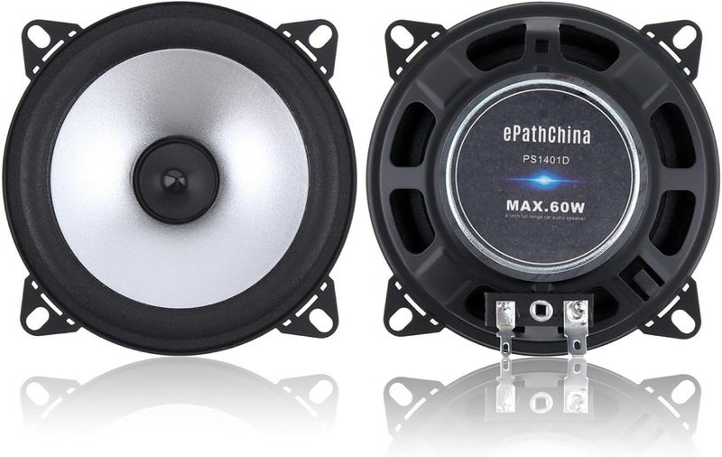 ePathChina 2pcs 4 Inch 60W 2 Way Car Coaxial Vehicle Door Auto Audio Music Stereo Full Range Frequency Hifi Speakers - Image 1