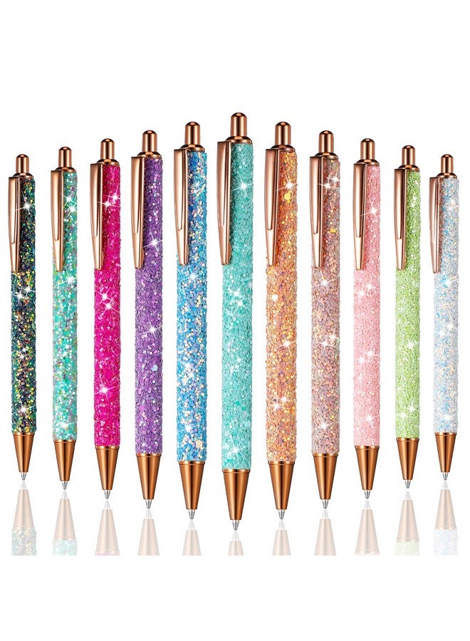 Epakh 11 Pcs Fancy Pens For Women Pretty Cute Pens Glitter Ballpoint Pens With Metal Barrel Retractable Writing Pens Black Ink Medium Point 1.0 Mm Pretty Pens Journaling Pens For Women Girls (Sequin Style) - Image 1