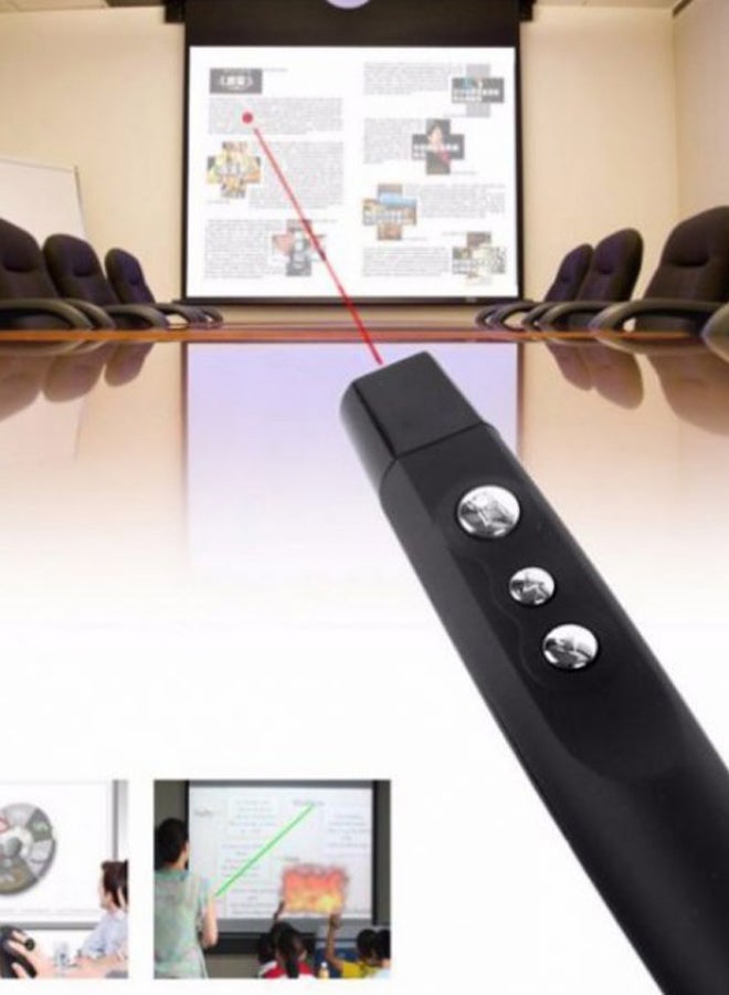 قلم مؤشر ليزر لاسلكي PPT مزود بمنفذ USB وجهاز تحكمٍ عن بعد . - Image 2