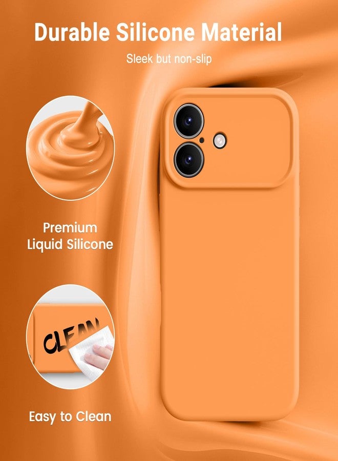 اوتوفلاي جراب OTOFLY المغناطيسي لهاتف iPhone 17، متوافق مع Magsafe، جراب كلاسيكي من السيليكون السائل، زر تحكم مدمج بالكاميرا، بطانة من الألياف الدقيقة مقاومة للخدش، برتقالي - Image 2