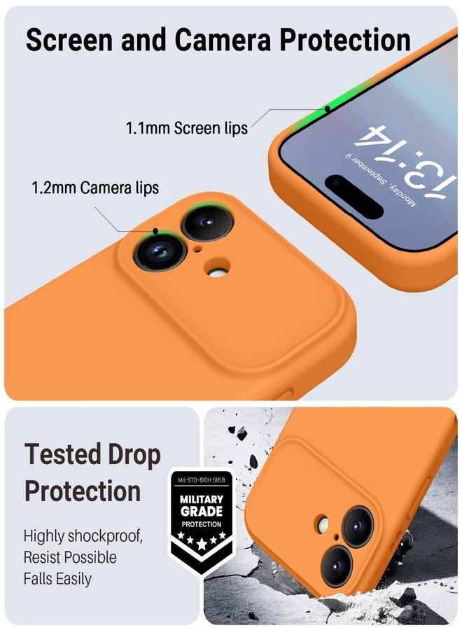 اوتوفلاي جراب OTOFLY المغناطيسي لهاتف iPhone 17، متوافق مع Magsafe، جراب كلاسيكي من السيليكون السائل، زر تحكم مدمج بالكاميرا، بطانة من الألياف الدقيقة مقاومة للخدش، برتقالي - Image 4