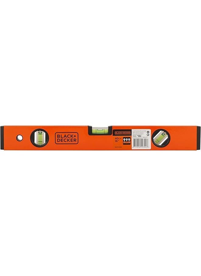 BLACK+DECKER 40Cm Aluminium Box Beam Level Orange Black Bdht43188 2 Years Warranty  - Image 1
