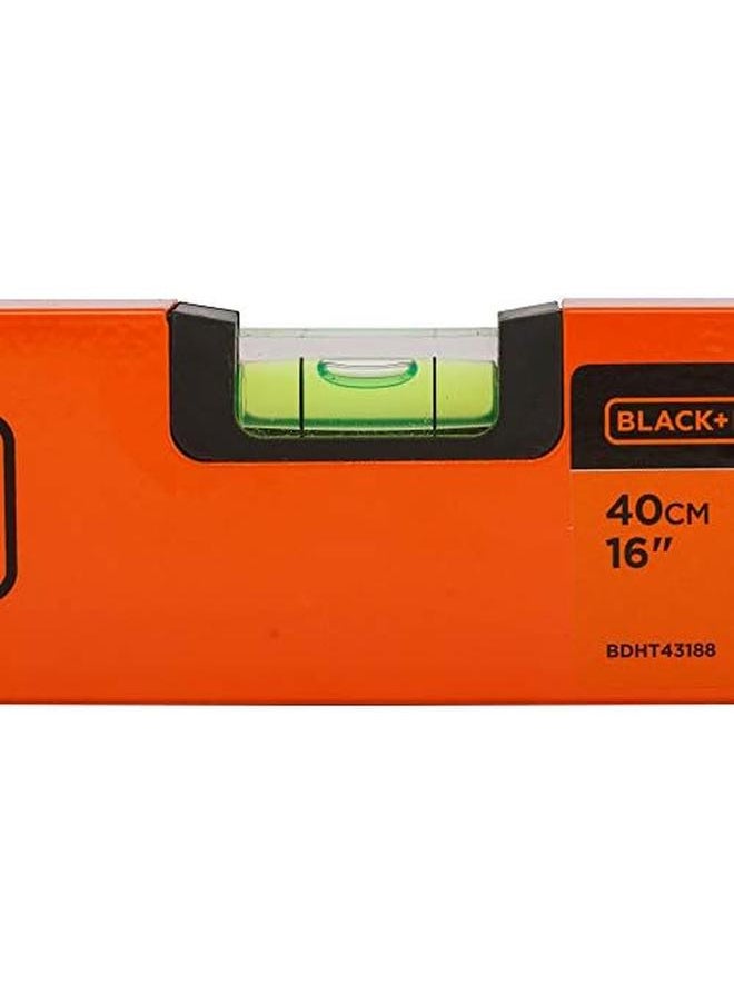 BLACK+DECKER 40Cm Aluminium Box Beam Level Orange Black Bdht43188 2 Years Warranty  - Image 2