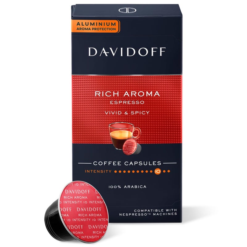 Davidoff Rich Aroma Coffee 10/12 Intensity 10X Capsules, 1.94 Oz 55 G - Image 1