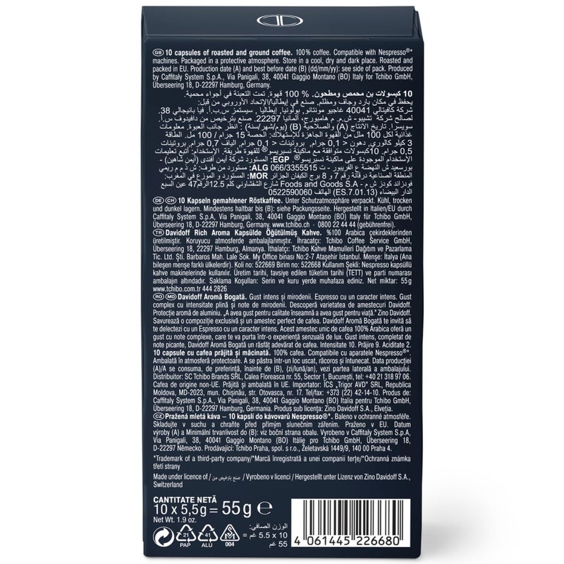 Davidoff Rich Aroma Coffee 10/12 Intensity 10X Capsules, 1.94 Oz 55 G - Image 2