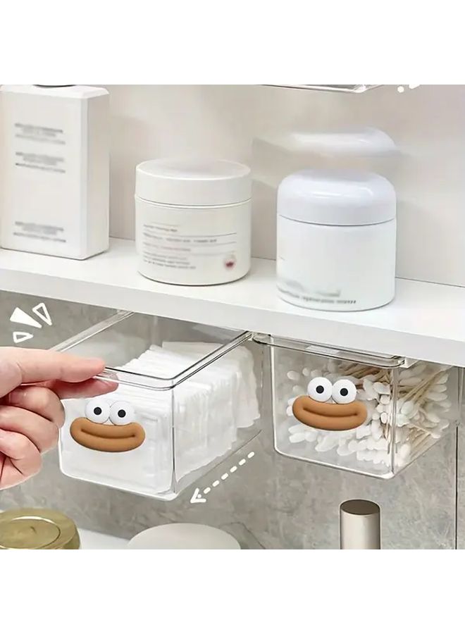منظم مكياج ذاتي اللصق أبيض 2 قطعة للحائط لمستحضرات التجميل في الحمام وخزانة المكتب - Image 5