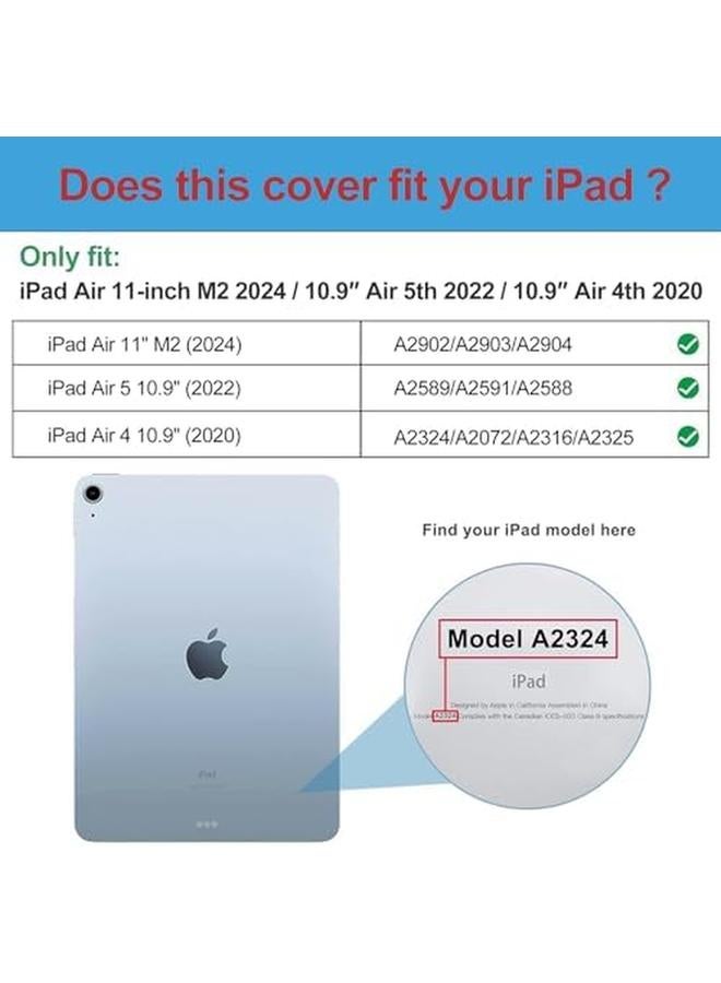 Procases Ipad Air 5 4 Case 10.9 Inch 2022 2020 With Pencil Holder Slim Protective Folio Stand Cover For Ipad Air 5Th 4Th Generation 10.9" Black - Image 1