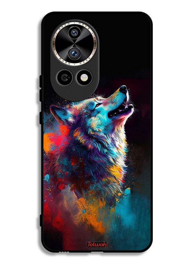 Tolwak Huawei nova 12 Pro 5G Protective Case Cover Wolf Colorful Art - Image 1