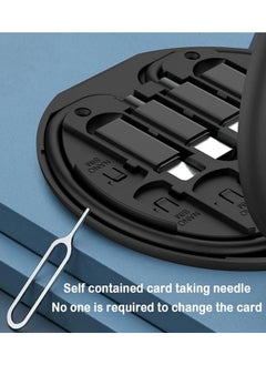 Generic Multifunctional Fast Charging Cable Adapter Kit 60W - Type C to Micro & Lightning - USB Type C to Micro Data Cables & Converter Head - USB Type C to Lightning - Built-in Phone Holder - Compatible with iPhone 11 Pro Max, 12 Pro Max, XS Max, 13 Pro Max, 14 Pro Max, iPad, Samsung, OnePlus, Mi, Oppo, Vivo, YQ - SIM Ejector Tool & Tray Pin - 2 Nano SIM Card Slots & 1 Micro SIM - Multifunctional Charging & Data Cables with Storage Box. - Storage Box Used as Phone Holder - Compatible with Lightning Devices - Type C & Micro & Lightning Connector Connector & Adapter Kit -  - Image 2