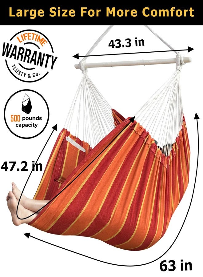 Lulladle XXL Hammock Chair Hanging Rope Swing with 2 Cushions - Max 500lbs-Perfect for Patio, Porch, Bedroom, Backyard, Indoor or Outdoor - Includes Hanging Hardware Kits - Image 3