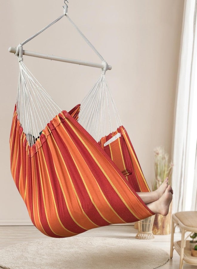 Lulladle XXL Hammock Chair Hanging Rope Swing with 2 Cushions - Max 500lbs-Perfect for Patio, Porch, Bedroom, Backyard, Indoor or Outdoor - Includes Hanging Hardware Kits - Image 2