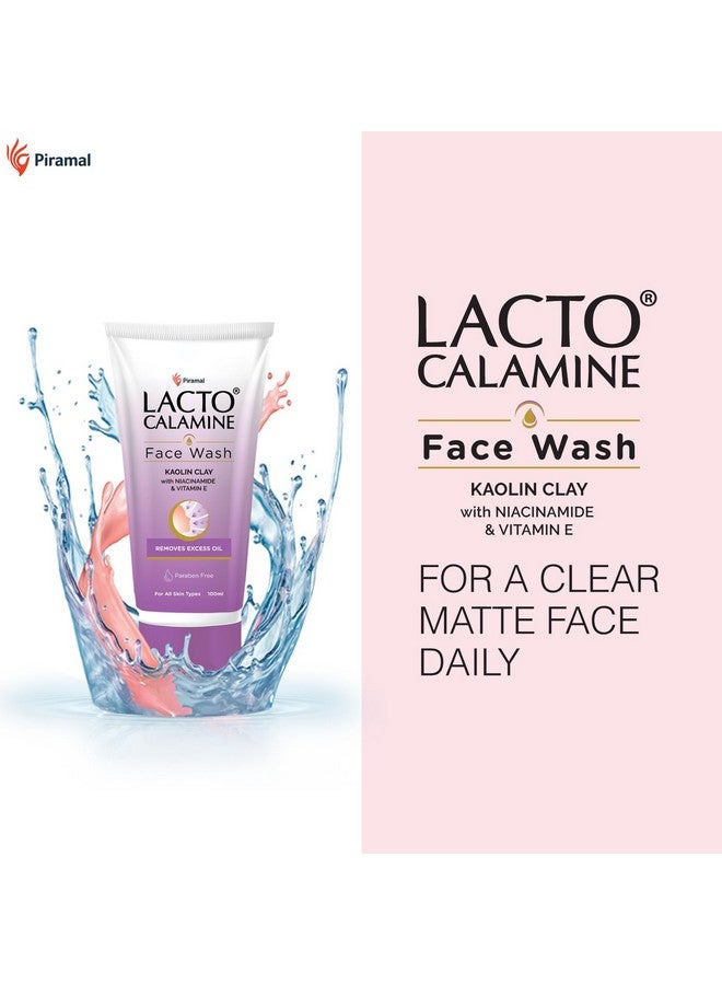 لاكتو كلامين غسول الوجه للبشرة الدهنية | 100 مل | طين الكاولين والنياسيناميد وفيتامين إي | غسول للوجه يقلل من الزيوت الزائدة ويتحكم في البثور والرؤوس السوداء والرؤوس البيضاء | غسول للوجه للنساء والرجال - Image 2