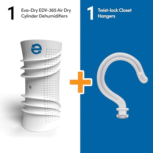 Eva-Dry Air-Dry Cylinder – Covers 400 Cu. Ft. – Renewable Moisture Absorber for Closets, Safes & Guns – Renews in 2 Hours – Non-Toxic, No Refills – Blower Base Required, Sold Separately - Image 2