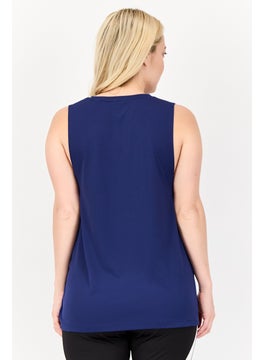 TOMMY SPORT Women Sportswear Fit Sleeveless Training Top, Navy  - Image 4