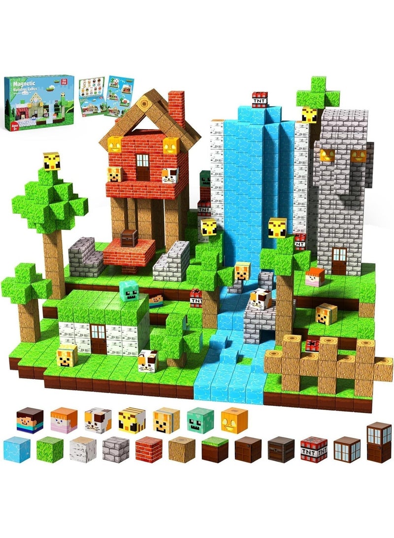 Neox 150 PCS Magnetic Blocks  Magnetic building Blocks Build Mine Magnet World & Creative Magnet Cubes Construction Set, STEM Sensory Magnetic Toys for Kids, Boys & Girls Ages 3-10, Classroom & Birthday Gifts Magnetic Toys for Kids - Image 3