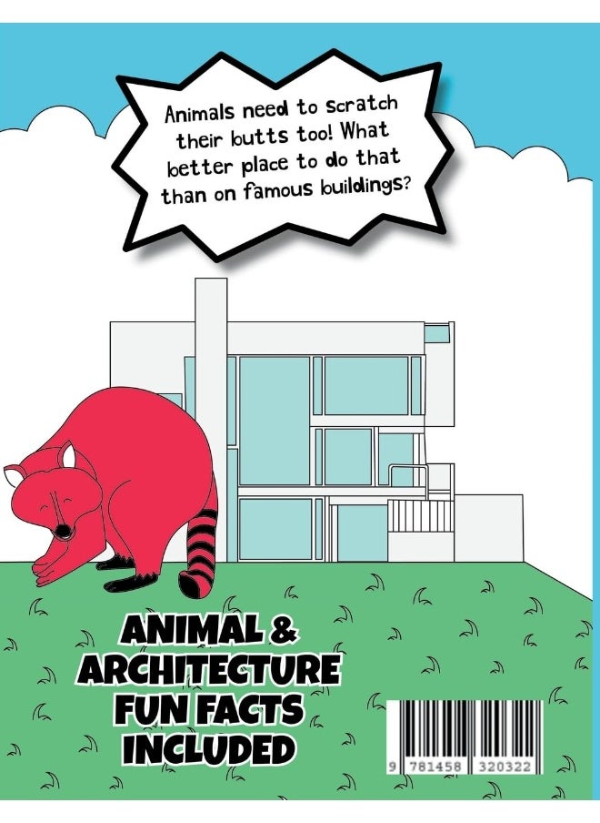 Animals Scratchin' Their Butts On Famous Buildings: An Animal & Architecture Coloring Book  - Image 2
