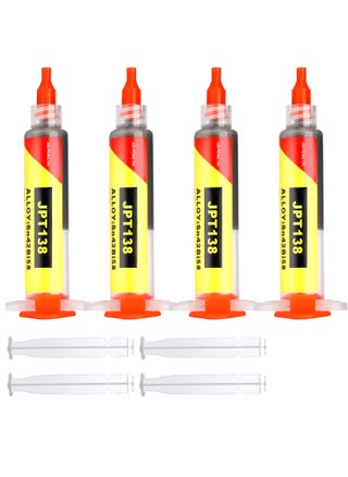 4 Pcs Solder Paste Syringe for Electronics Sn42 Bi58 Soldering Tin Melting Point 138 Low Temp No Clean Soldering Paste Suitable for Electronic Components BGA IC Soldering, Total 80g/ 2.8oz - pzsku/Z394A3E55D25C95889B9AZ/45/_/1720602168/83d1f77f-5cad-443d-95c5-31f87a7ae093
