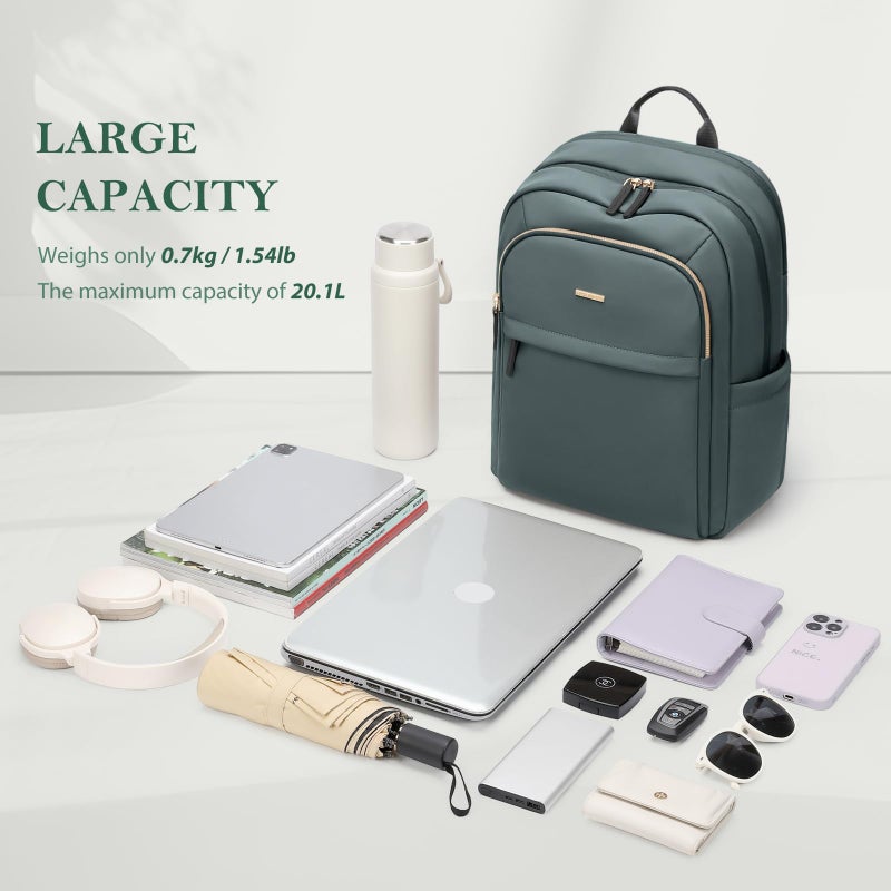 GOLF QUALITY Travel Backpack for Women Personal Carry On Bag Business Weekender Hiking Multilayer Laptop Bag,16 Inch,DarkGreen - Image 5