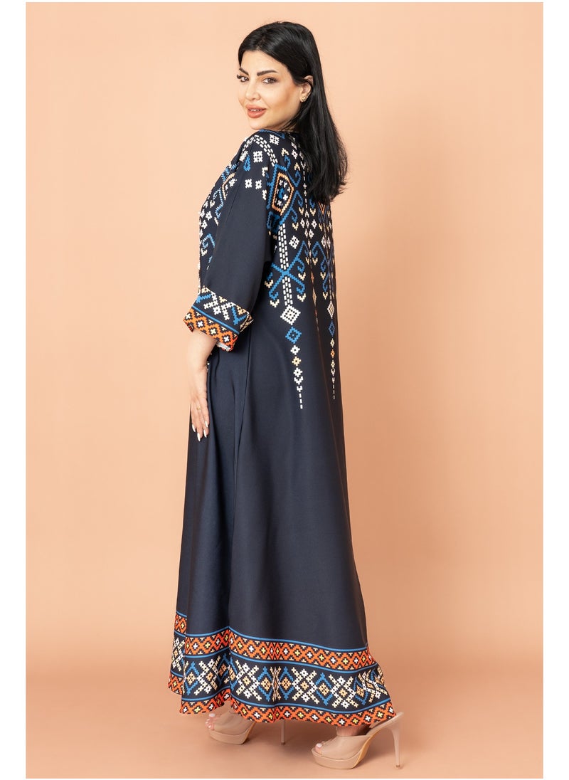 IKKXA Oriental Charm Jalabiya Blue  - Image 3