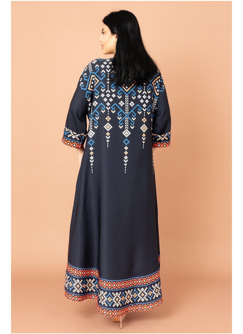 IKKXA Oriental Charm Jalabiya Blue  - Image 4