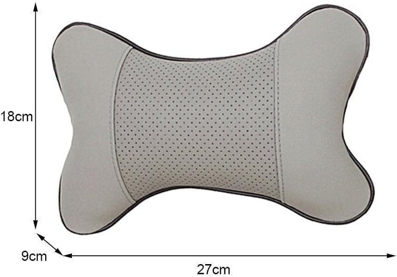 cheekyglo Car Neck Pillows Car Hedrest PVC Leather Neck Hedrest Backrest Protector Universal ccessories Cushion Hedrest uto Pillow-Gray - Image 3