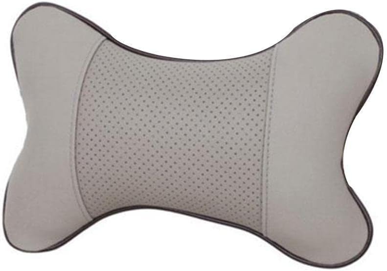 cheekyglo Car Neck Pillows Car Hedrest PVC Leather Neck Hedrest Backrest Protector Universal ccessories Cushion Hedrest uto Pillow-Gray - Image 1