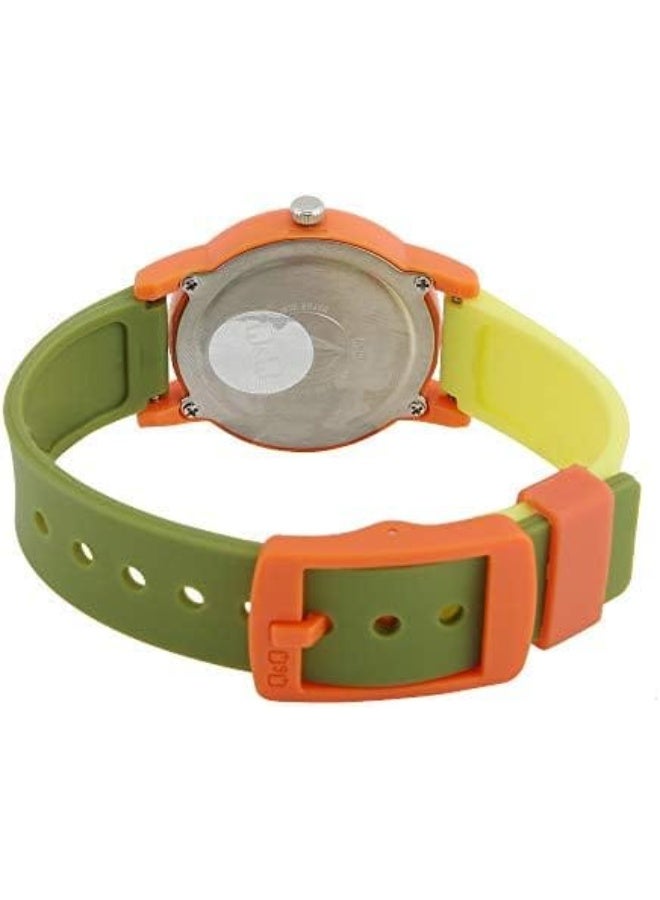 Q&Q Kids Unisex Analog Quartz Watch VS49J008Y - Orange & Green Dinosaur - Image 4