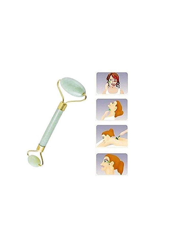 Jade Roller  Face Roller Massage Tool Facial Beauty Skincare Massager Face Slimmig Rollers Lift Anti Wrinkle Improve Skin and Health Through Natural Anti Aging Jade Stone (Green3) - Image 1