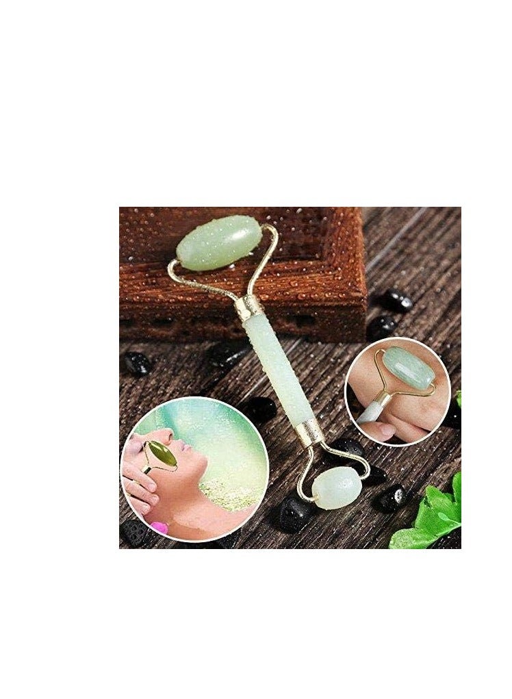 Jade Roller  Face Roller Massage Tool Facial Beauty Skincare Massager Face Slimmig Rollers Lift Anti Wrinkle Improve Skin and Health Through Natural Anti Aging Jade Stone (Green3) - Image 2