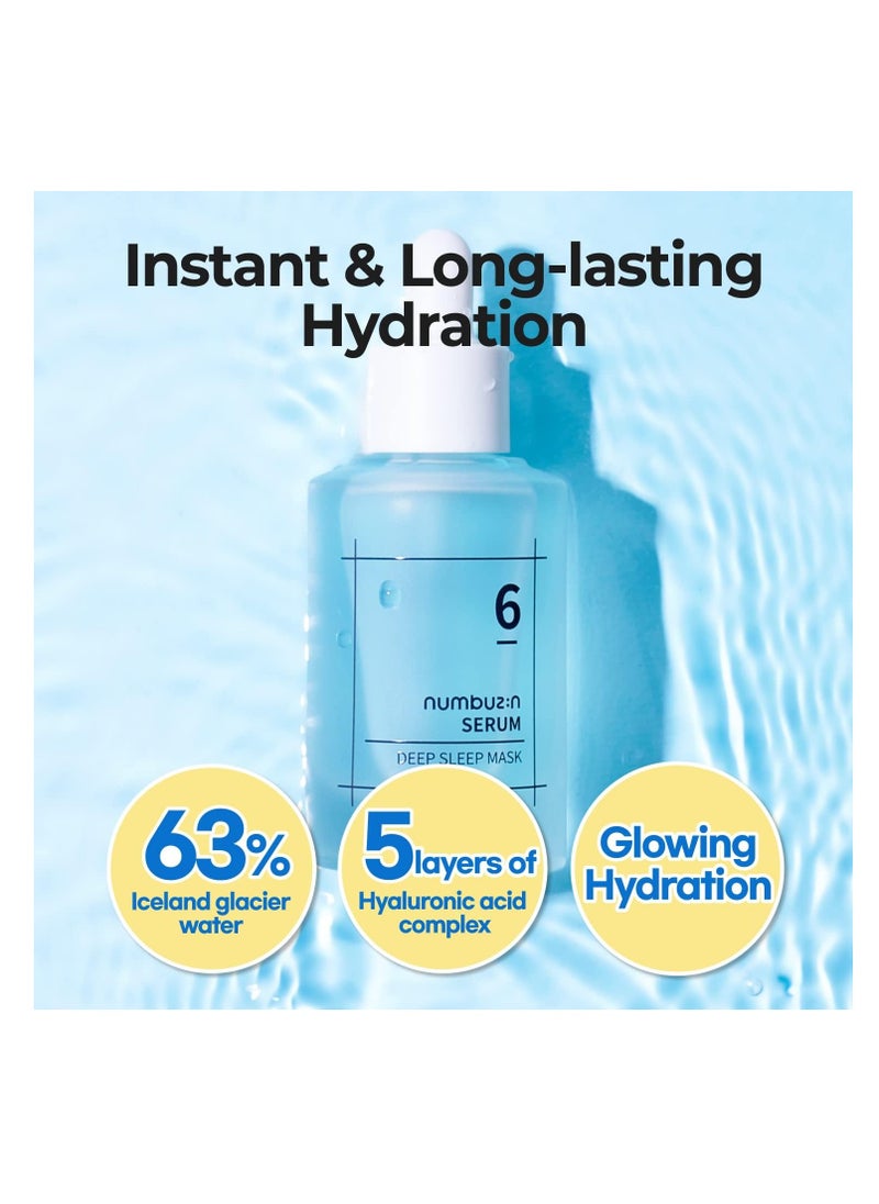 numbuzin - numbuzin No.6 Deep Sleep Mask Serum | Instant, Long Lasting Hydration, Hyaluronic Acid, Niacinamide, Refreshing Iceland Glacier Water | Korean Skin Care for Face, 1.69 fl oz - Image 1