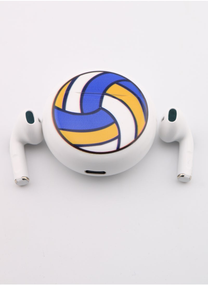 AMBERJACK Wireless Bluetooth 5.1 Volleyball Design Earphones Headset In Ear Stereo Earbuds Creative Gift  - Image 4
