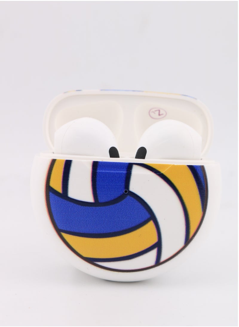 AMBERJACK Wireless Bluetooth 5.1 Volleyball Design Earphones Headset In Ear Stereo Earbuds Creative Gift  - Image 1