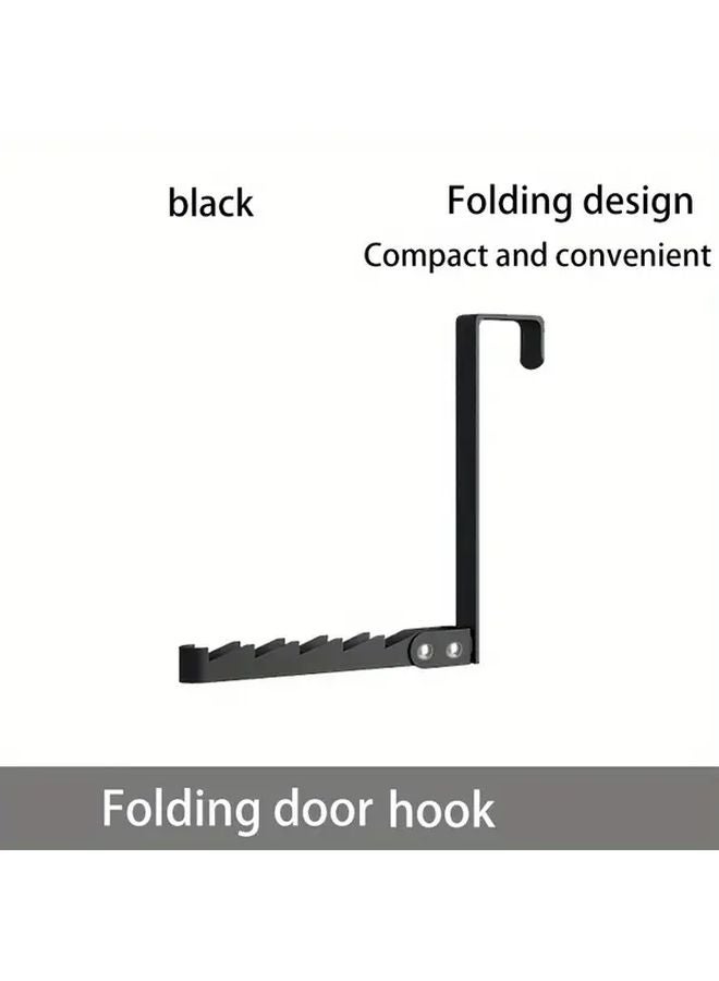 منظم الخطاف الأسود القابل للطي المعلق على الباب للتخزين السهل - Image 1
