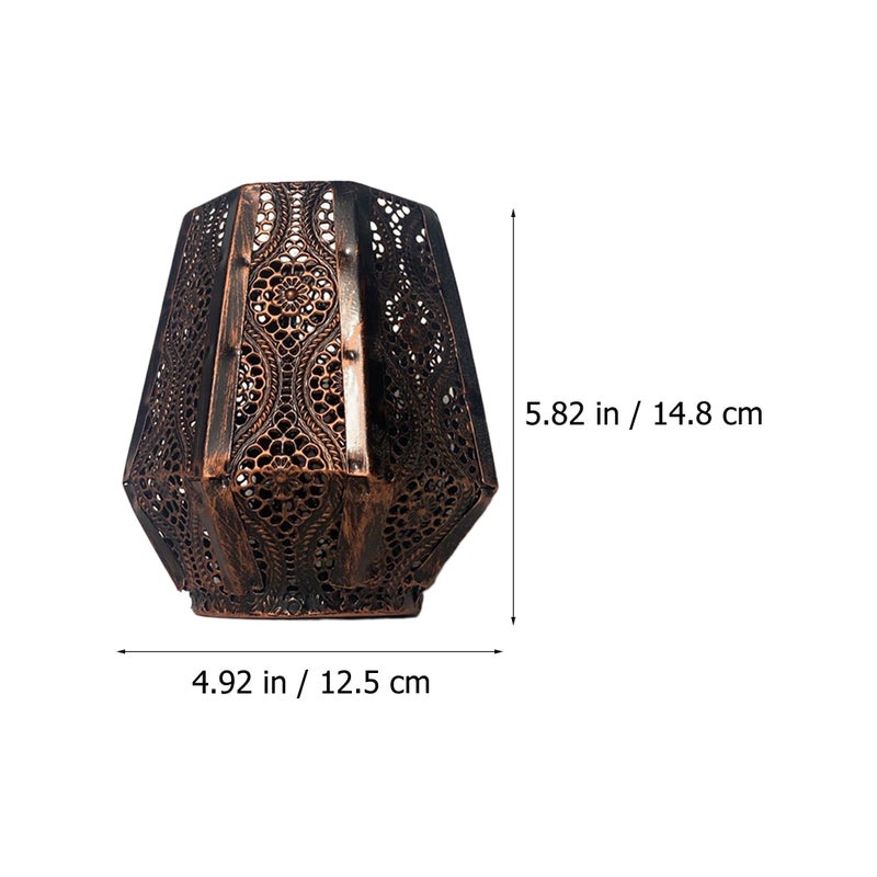 2 pcs Morocco Style Hollow Out Candlestick Retro Iron candleholder Household Decor - Image 2