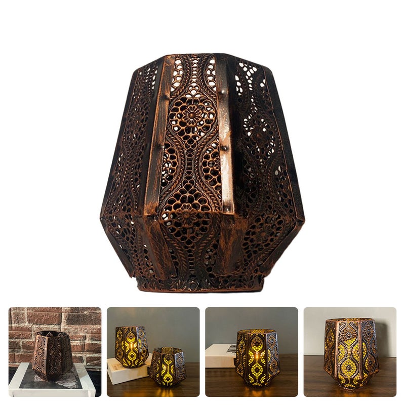 2 pcs Morocco Style Hollow Out Candlestick Retro Iron candleholder Household Decor - Image 3