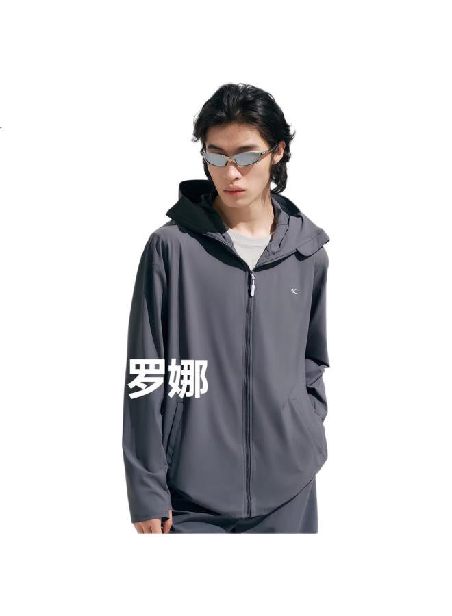 Vvc Men'S Fashion Summer Ice Silk Cool Feeling Sun Protection Short Jacket Shawl Outerwear Deep Gray Xl - Image 3