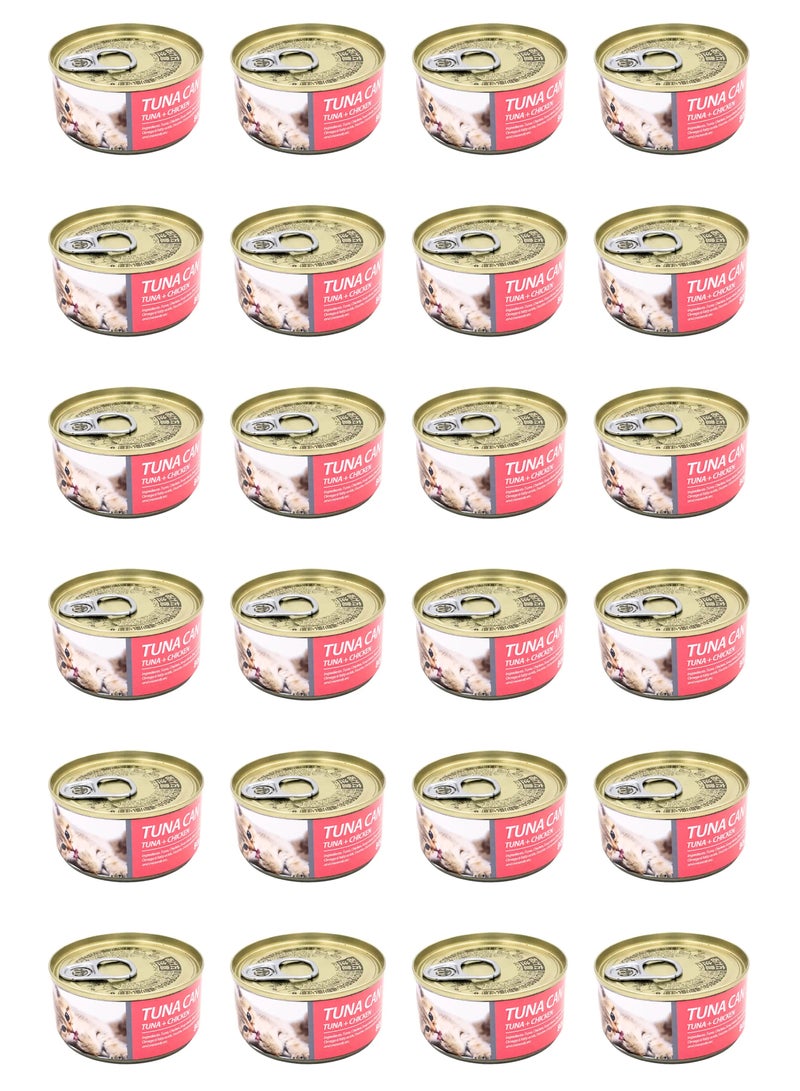 بايولاين علبة تونة للقطط من بيولاين، 85 جم [نكهة - تونة + دجاج]، 24 قطعة - Image 1