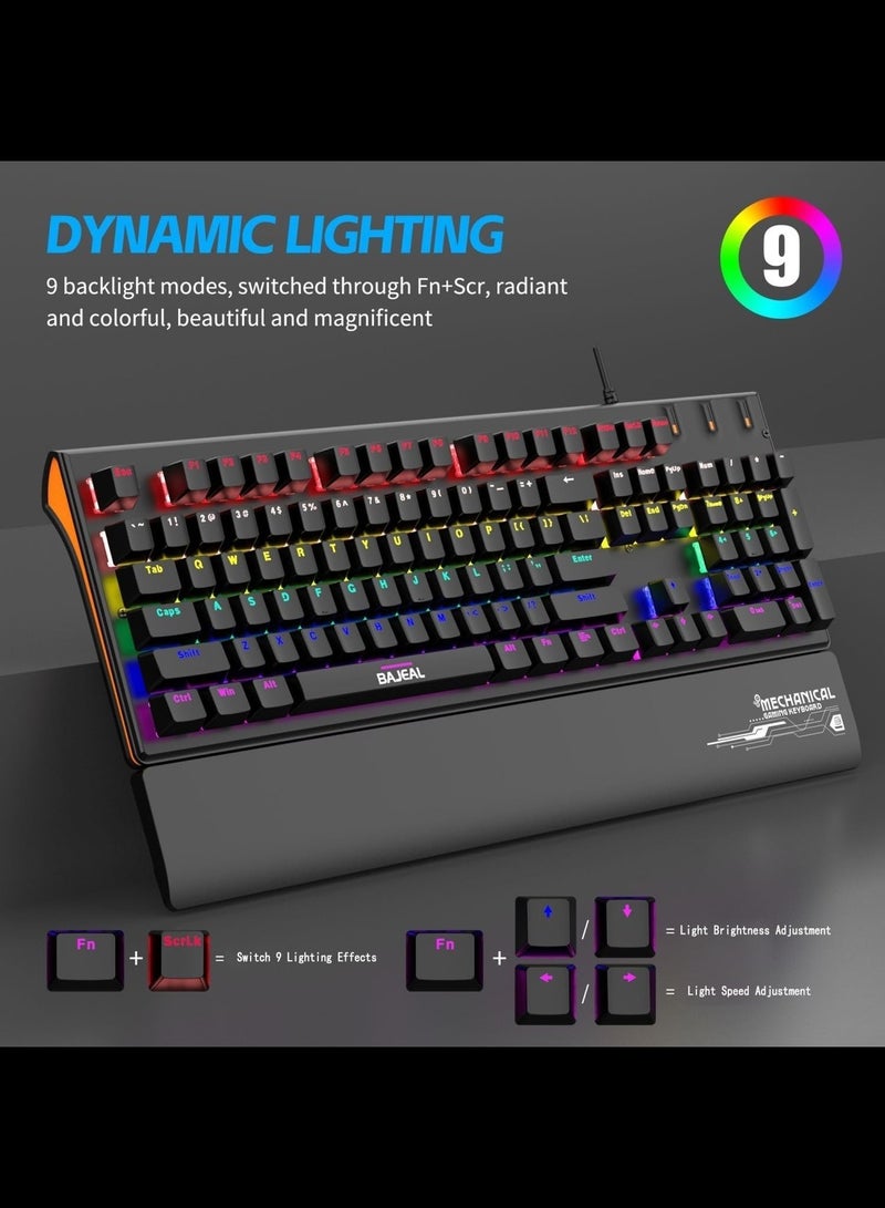 BAJEAL Mechanical Gaming Keyboard K600 with Palm Rest - Image 5